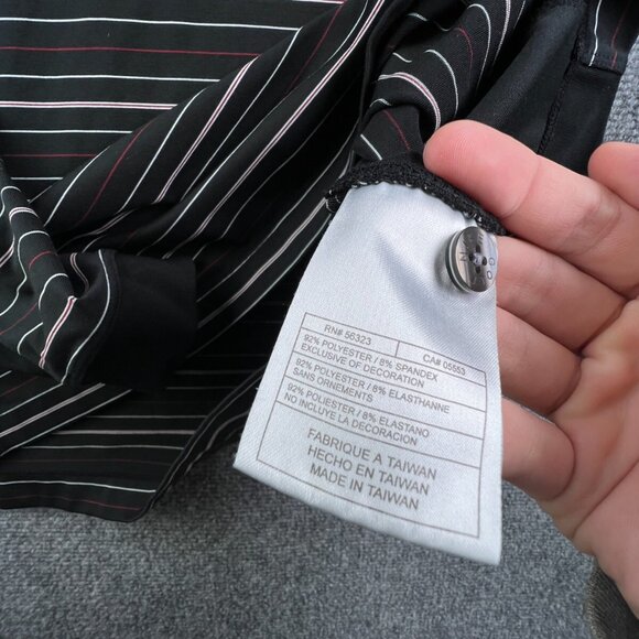 Nike Golf Mens Long Sleeve Stretch Spandex Polo Shirt XL Striped Black Red White - Picture 13 of 14